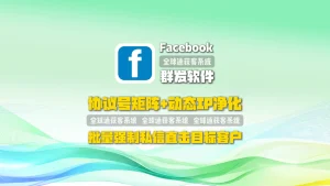 Facebook群发软件：​ 协议号矩阵+动态IP净化，批量强制私信直击目标客户