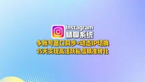 Instagram精聊系统：多账号窗口同步+动态IP切换，15天实现高活跃私信精准转化