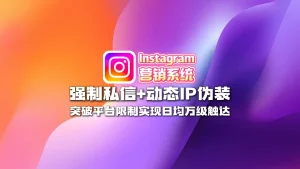 Instagram营销系统：强制私信+动态IP伪装，突破平台限制实现日均万级触达
