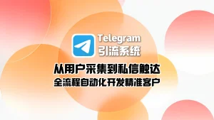 Telegram引流系统：从用户采集到私信触达，全流程自动化开发精准客户