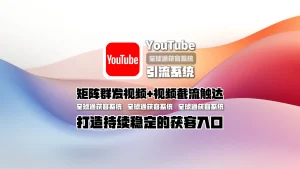 youtube引流系统：矩阵群发视频+视频截流触达，打造持续稳定的获客入口