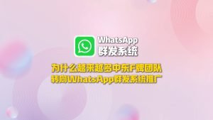 中东F牌推广处处受限，为什么越来越多团队转向WhatsApp群发系统