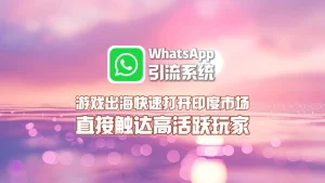 游戏出海如何快速打开印度市场？WhatsApp引流系统直接触达高活跃玩家