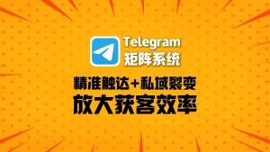 精准触达+私域裂变，Telegram矩阵系统如何放大获客效率